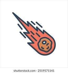 Vector colorido icono de ilustración para el cometa