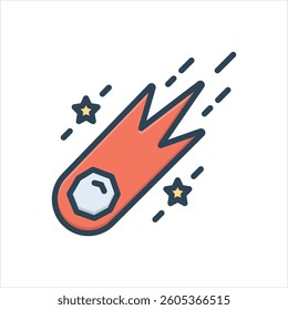 Vector colorful illustration icon for comet