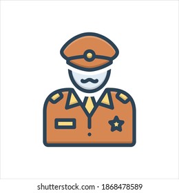 Vector colorful illustration icon for commander