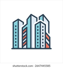 Ícone de ilustração colorido vetorial para espaço comercial
