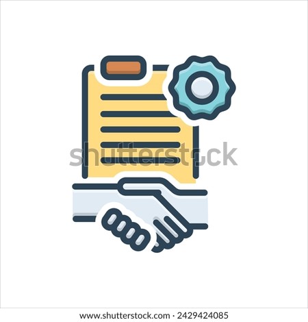 Vector colorful illustration icon for commitment