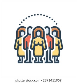 Vector colorful illustration icon for community