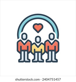 Vector colorful illustration icon for community
