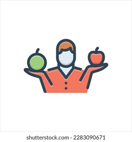 Icono de ilustración de color vectorial para comparar