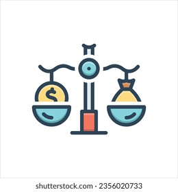 Icono de ilustración de color vectorial para comparación
