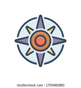 Vector colorful illustration icon for compass