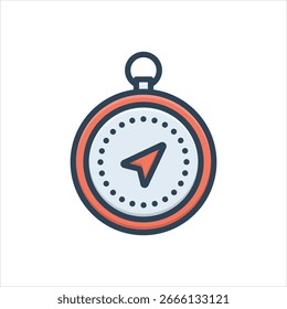 Vector colorful illustration icon for compass