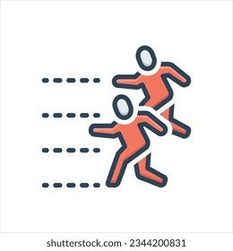 Icono de ilustración de color vectorial para competir