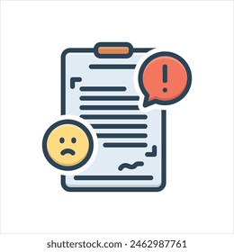 Vector colorful illustration icon for complaint