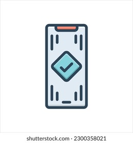 Vector colorful illustration icon for completed