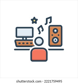 Icono de ilustración de color vectorial para compositor