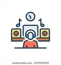 Vector colorful illustration icon for composer
