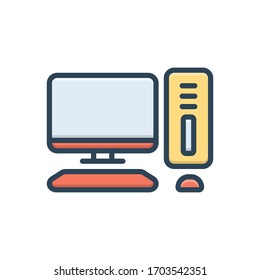 Icono de ilustración de color vectorial para el equipo