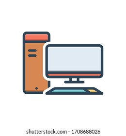 vector colorful illustration icon for computer