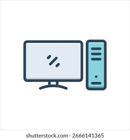 Vector colorful illustration icon for computer