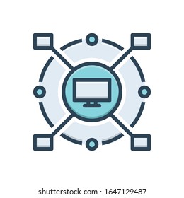 Vector colorful  illustration icon for computerized