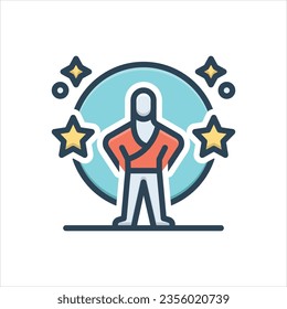 Vector colorful illustration icon for confidence