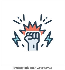 Vector colorful illustration icon for conflicts