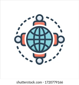 Icono de ilustración de color vectorial para conexión