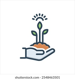 Icono colorido de la ilustración del Vector para la conservación