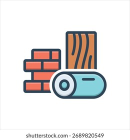Vector colorido icono de ilustración para materiales de construcción