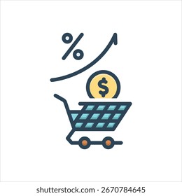 Vector colorido icono de ilustración para Precios de consumo