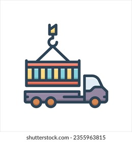 Vector colorful illustration icon for container