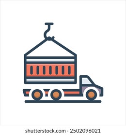 Vector colorful illustration icon for container