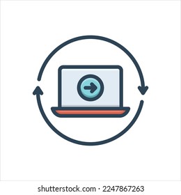 Vector colorful illustration icon for continue