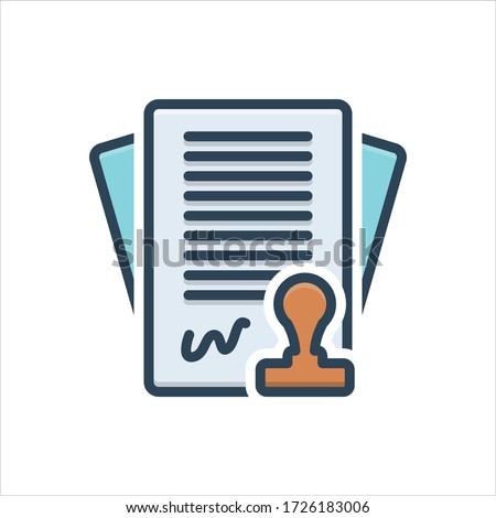 Vector colorful illustration icon for contract