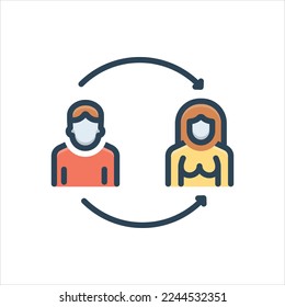 Icono de ilustración de color vectorial para conversión