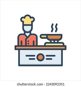 Vector colorful illustration icon for cooking