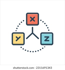 Vector colorful illustration icon for coordinates