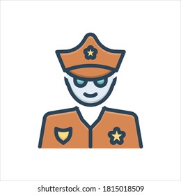 Vector colorful illustration icon for cop