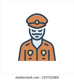 Vector colorful illustration icon for cop