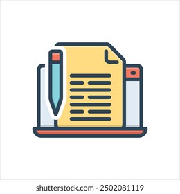 Vector colorful illustration icon for copywriting