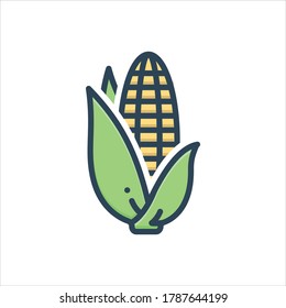 Vector colorful illustration icon for corn