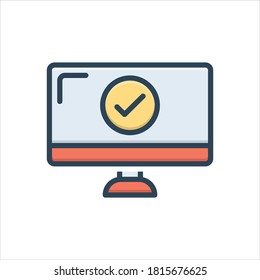 Vector colorful illustration icon for correct