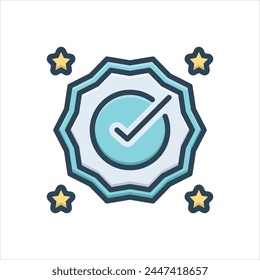 Icono de ilustración colorida de Vector para la correcta