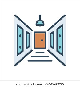 Vector colorful illustration icon for corridor