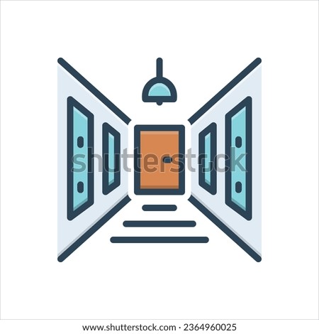 Vector colorful illustration icon for corridor