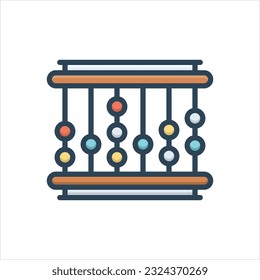 Vector colorful illustration icon for counting