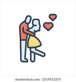 Vector colorful illustration icon for couple goal 