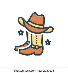 Vector colorful illustration icon for cowboy