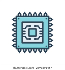 Vector colorful illustration icon for cpu