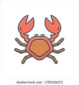 Vector colorful illustration icon for crab