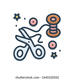 Vector colorful illustration icon for crafted