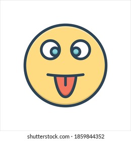 Vector colorful illustration icon for crazy