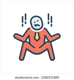 Vector colorful illustration icon for crazy