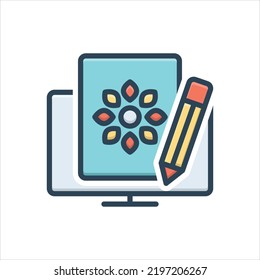 Vector colorful illustration icon for created